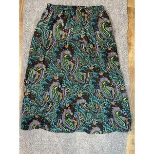 Bobbie Brooks A Line Maxi Skirt Plus Size 2X Multicolor Colorful 40" Long